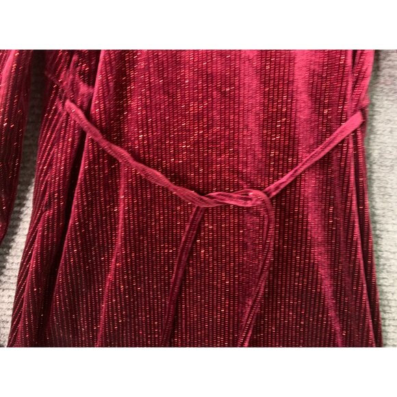 Speechless Girls Size 10 Long Sleeve Velour Sparkle Stripe Bell Sleeve Belted - Picture 4 of 6